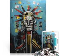 Entrena tu Cerebro y Tus Manos Estatua de la Libertad Día de los Muertos Calavera Puzzle de 1000 Piezas para Adultos 26x38cm Apto para Parejas