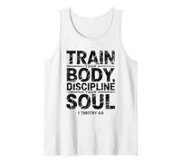 Entrena tu Cuerpo Disciplina Tu Alma Christian Gym Lover Camiseta sin Mangas