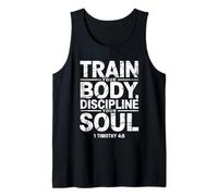Entrena tu Cuerpo Disciplina Tu Alma Christian Gym Lover Camiseta sin Mangas