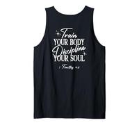 Entrena tu Cuerpo Disciplina Tu Alma Christian Gym Lover Camiseta sin Mangas