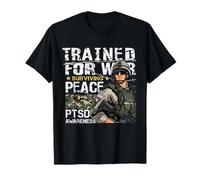 Entrenado para la Guerra Que sobrevive a la Paz Concientización sobre el TEPT 4 de Julio Camiseta