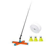 Entrenador automático de bádminton de rebote - Height Adjustable Solo | Retractable Fiberglass Rod And 3 Shuttlecocks, Portable Self Training Equipment For Indoor Outdoor Practice | Family Sports