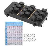Entrenador de Acordes de Guitarra, Juego de Herramientas para Cambiar Acordes de Guitarra de Plástico Negro, 18 Botones, 110 Acordes, de Aprendizaje de Acordes de Ayuda