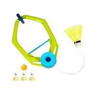 Entrenador de bádminton de rebote: juego de práctica de 15 x 23 cm, soporte para pelotas de ABS, kit de ejercicio para un jugador con 3 volantes, pelota de tenis de mesa | Juego de puerta portátil par