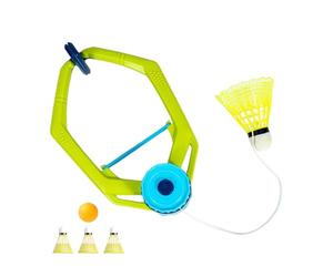 Entrenador de bádminton de rebote: juego de práctica de 15 x 23 cm, soporte para pelotas de ABS, kit de ejercicio para un jugador con 3 volantes, pelota de tenis de mesa | Juego de puerta portátil par