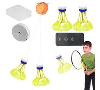 Entrenador de bádminton individual,Bádminton de entrenamiento individual | Entrenador de rebote para un jugador iluminado de bádminton de 3 piezas - Juego de bádminton portátil con control remoto y
