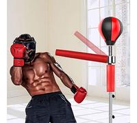Entrenador de boxeo en casa, 120 - 190 cm, altura ajustable, juego de pelota de boxeo para adultos con barra de reacción giratoria de 360° y suelo pesado, saco de boxeo rebote rápido