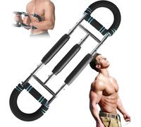 Entrenador de Brazos Shaker Twister, Barra Gorilla para Entrenamiento de Pecho, 3 resortes, para Hombre, Ajustable de 50 a 100 kg, Resistencia de Resorte portátil para ejercitarse en casa(Blue)