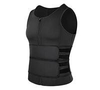 Entrenador de Cintura Moldeador de Cuerpo para Hombres, Gimnasio, Fitness, Cinturón Doble, Chaleco de Sauna, Adelgazamiento de Sudor Transpirable, Apoya la Conformación (Negro SG)