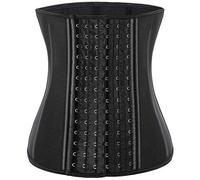 Entrenador de Cintura para Mujer, corsé, Moldeador de Cuerpo, Faja Recortadora con Extensor de Huesos de Acero - Negro - XXS