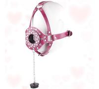 Entrenador de cuero con boca abierta para hombres y mujeres, B-D-S-M (rosa)