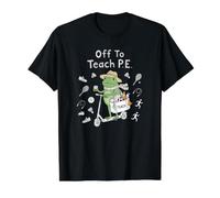 Entrenador de Educación Física de Scooter Frog Scooter Educación Física Camiseta gráfica económica, Hombre, Negro, M