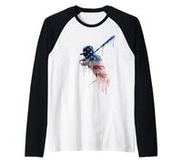Entrenador de Equipo de Jugador de sóftbol Gerente de Bandera Americana USA Drip Camiseta Manga Raglan