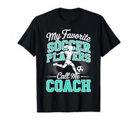 Entrenador de fútbol para niñas Mis Jugadores de fútbol Favoritos Escuela Verde Azulado Camiseta