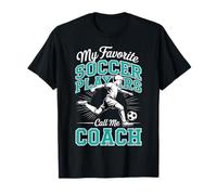 Entrenador de fútbol para niños Mis Jugadores de fútbol Favoritos Aqua Teal Camiseta