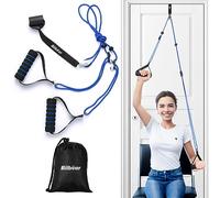 Entrenador de hombro polea sobre la puerta para fisioterapia,Polea de ejercicio para rehabilitación de manguito rotador,Sistema de poleas sobre la puerta para ejercicios de brazos y hombros,Azul