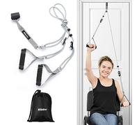 Entrenador de hombro polea sobre la puerta para fisioterapia,Polea de ejercicio para rehabilitación de manguito rotador,Sistema de poleas sobre la puerta para ejercicios de brazos y hombros,Gris