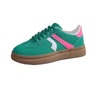 Entrenador de mujer retro de tenis y monopatín, cordones clásicos, deportivos de verano, boda, caminata, informal, transpirables, suela de goma antideslizante y cómoda, Verde, 39 EU
