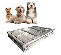 Entrenador de orinal para perros, construcción de acero inoxidable con bandeja con cerradura para uso en interiores y exteriores, fácil de romper la casa y protección del suelo