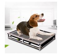 Entrenador de orinal para perros de acero inoxidable con caja de arena fácil de limpiar, baño de mascotas para interiores y exteriores, para romper la casa, protege los suelos