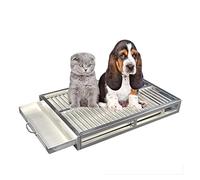 Entrenador de orinal para perros de acero inoxidable, inodoro portátil para mascotas para uso en interiores y exteriores, ideal para perros pequeños y grandes (60 x 40 x 7,5 cm), fácil de limpiar