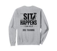 Entrenador de Perros Sit Happens I Can Help Funny Dog Training Back Sudadera