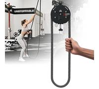 Entrenador de poleas, entrenador de cuerda sin fin, System de máquina de cable de poleas con resistencia ajustable,entrenamiento con cuerda de tracción para resistencia muscular y entrenamiento Black