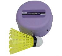 Entrenador de rebote de bádminton ajustable con control remoto, función de retorno automático, incluye volantes y ganchos, diseñado para el desarrollo de habilidades en interiores (6 bolas)