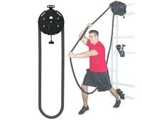 Entrenador de Resistencia de Cuerpo Completo, Entrenador de Cuerda Sin Fin, Equipo de Escalada de Cuerda con Resistencia Ajustable, Poleas para Brazos, Espalda y Core,001