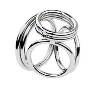 Entrenador De Resistencia Redondo De Acero Inoxidable Grueso, DiseñO Tridimensional 1 CíRculo/3 CíRculos/6 CíRculos - Y4 (6 Anillos)