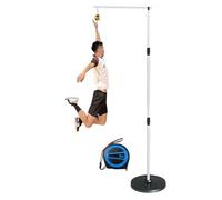 Entrenador de salto vertical con campana de retroalimentación audible, altura ajustable de 125-330 cm, base pesada antivuelco de 3 kg + poste telescópico de acero inoxidable resistente al óxido, cinta