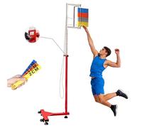 Entrenador de salto vertical, herramienta de medición de altura ajustable de 4 a 9 pies, probador de pie, fácil instalación, reinicio de cordón de tracción, dispositivo de ejercicio de poste de salto