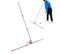Entrenador de swing de golf, eje de fibra de vidrio ABS, 1,05 x 1,05 m, soporte de de alineación de golf con cubierta protectora de goma de PVC, ayuda de entrenamiento de barra de calibración de