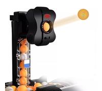 Entrenador de tenis de mesa portátil con lanzador automático y red de reciclaje, 36 pelotas giratorias para entrenamiento en casa y juegos de interior