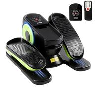 Entrenador elíptico bajo mesa para el hogar, 2 en 1, bicicleta elíptica eléctrica con 16 velocidades y 3 modos automáticos, entrenador de pedales para personas mayores con mando a distancia