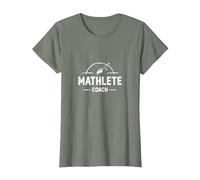 Entrenador Mathlete: Inspirando a los entusiastas de Las matemáticas atléticas Camiseta, Mujer, Verde Militar Jaspeado, XL