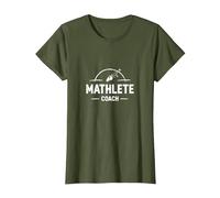 Entrenador Mathlete: Inspirando a los entusiastas de Las matemáticas atléticas Camiseta, Mujer, Verde Oliva, 3XL