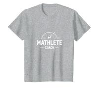 Entrenador Mathlete: Inspirando a los entusiastas de Las matemáticas atléticas Camiseta, Niños, Gris Jaspeado, 4 años