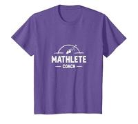 Entrenador Mathlete: Inspirando a los entusiastas de Las matemáticas atléticas Camiseta, Niños, Morado Jaspeado, 4 años