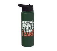 Entrenador personal: grito porque me importa Stainless Steel Insulated Water Bottle