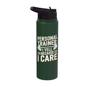 Entrenador personal Yell Because I Care Stainless Steel Insulated Water Bottle
