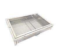 Entrenador portátil para perros con bandeja deslizante con cerradura, inodoro de acero inoxidable para cachorros para interiores y exteriores para un fácil descanso de la casa (62 x 42 x 7,5 cm)