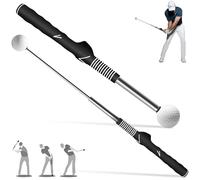 Entrenador Swing Golf Retráctil con Sonido Clic Rítmico, Ayuda Entrenamiento Golf Portátil, Accesorios Corrección Postura Agarre Golfistas para Práctica Interiores Exteriores, Ejercicios Fuerza Tempo
