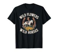 Entrenador Vaquera Flores Caballos Salvajes Equipo Ecuestre Pony Mamá Camiseta