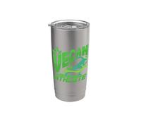 Entrenamiento de corredor a base de plantas con diseño de atleta vegano Vaso térmico de acero inoxidable de doble pared