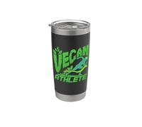 Entrenamiento de corredor a base de plantas con diseño de atleta vegano Vaso térmico de acero inoxidable de doble pared