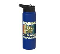 Entrenamiento de humanos para hablar perro divertido entrenador de perros Stainless Steel Insulated Water Bottle