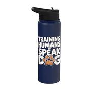 Entrenamiento de humanos para hablar perro divertido entrenador de perros Stainless Steel Insulated Water Bottle