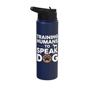 Entrenamiento de humanos para hablar perro divertido entrenador de perros Stainless Steel Insulated Water Bottle