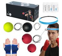 Entrenamiento de pelota de boxeo para la cabeza, pelota de boxeo con diadema y vendas para las manos, herramienta de entrenamiento reflejo para adultos, equipo de mejora de habilidades para